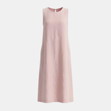 Linen Sleeveless Midi Dress for Women with Pockets - Minimalist Style