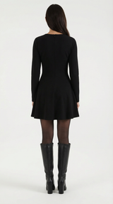 Long Sleeve Pleated Mini Dress in Soft Fabric for Casual or Party Wear