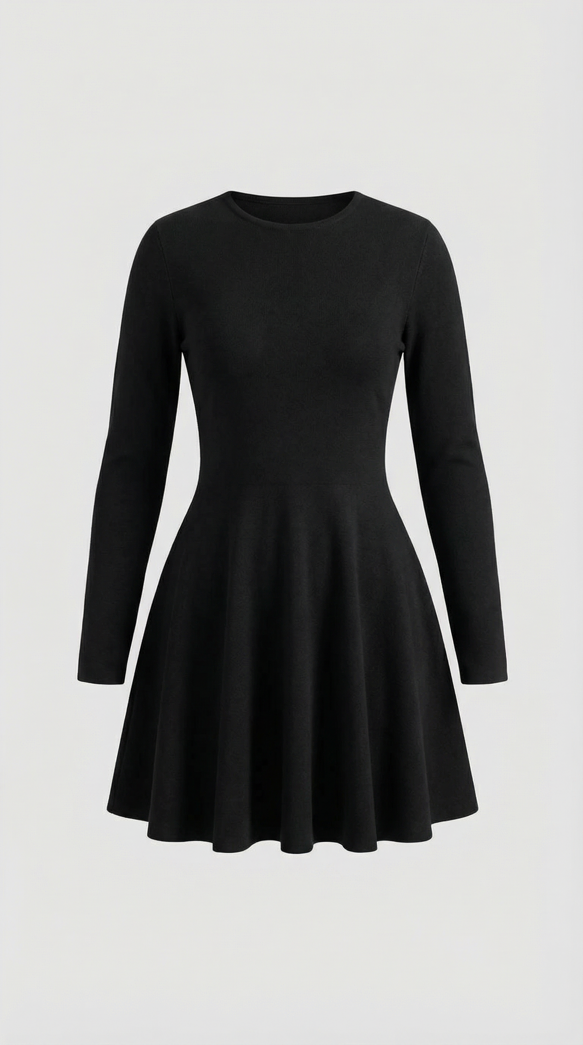 Long Sleeve Pleated Mini Dress in Soft Fabric for Casual or Party Wear