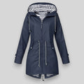 Women's Waterproof Lightweight Hooded Jacket – Outdoor & Travel – Dark blue