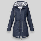 Women's Waterproof Lightweight Hooded Jacket – Outdoor & Travel – Dark blue