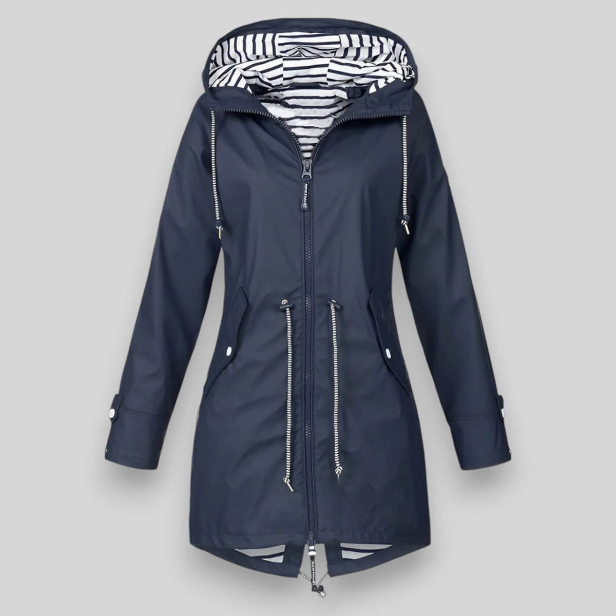 Women's Waterproof Lightweight Hooded Jacket – Outdoor & Travel – Dark blue