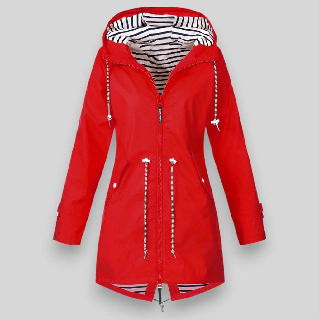 Women's Waterproof Lightweight Hooded Jacket – Outdoor & Travel – Rot