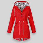Women's Waterproof Lightweight Hooded Jacket – Outdoor & Travel – Rot