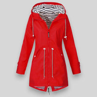 Women's Waterproof Lightweight Hooded Jacket – Outdoor & Travel – Rot