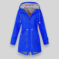 Women's Waterproof Lightweight Hooded Jacket – Outdoor & Travel – Blue