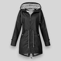 Women's Waterproof Lightweight Hooded Jacket – Outdoor & Travel – Black