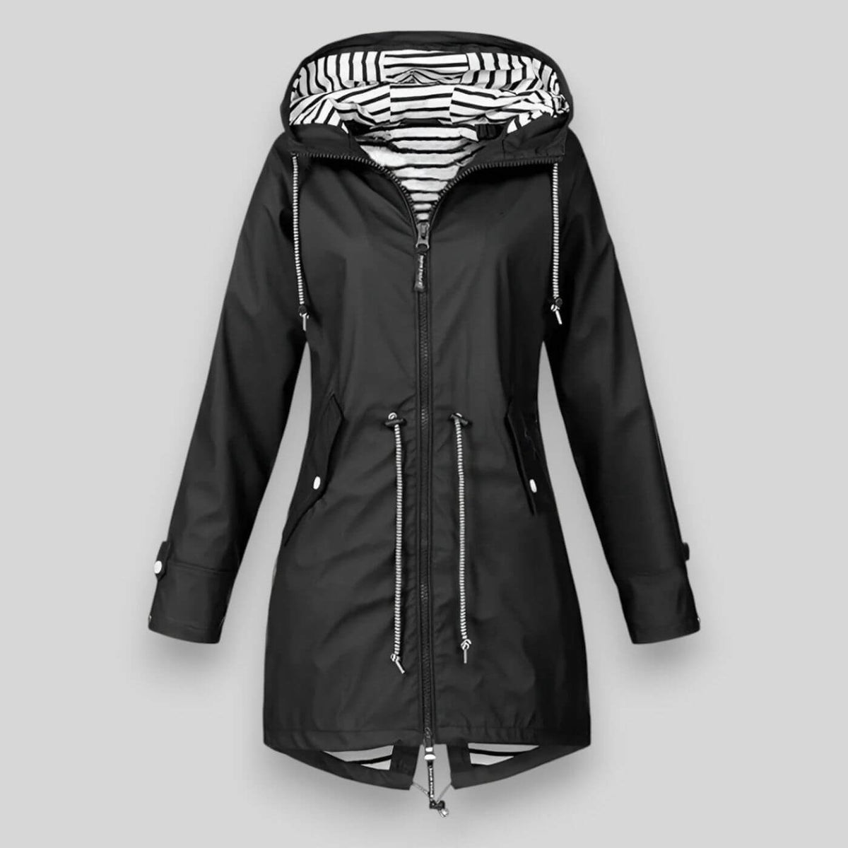 Women's Waterproof Lightweight Hooded Jacket – Outdoor & Travel – Black