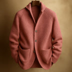 Men's Ribbed Wool Cardigan – Red/Pink
