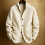 Men's Ribbed Wool Cardigan – Beige