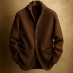Men's Ribbed Wool Cardigan – Brown