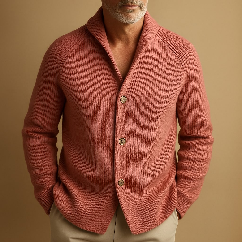 Men's Ribbed Wool Cardigan
