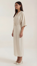 Maxi Dress with Waist Belt - Comfortable Cotton Blend - Casual Summer Wear - Available in Multiple Colors