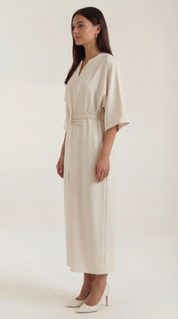 Maxi Dress with Waist Belt - Comfortable Cotton Blend - Casual Summer Wear - Available in Multiple Colors