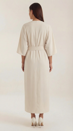 Maxi Dress with Waist Belt - Comfortable Cotton Blend - Casual Summer Wear - Available in Multiple Colors