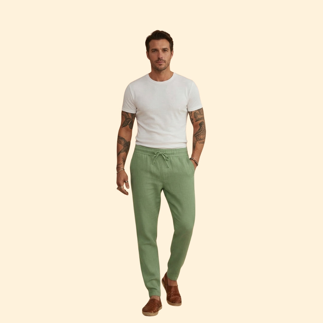 Men's Tapered Casual Trousers – Elastic Waist