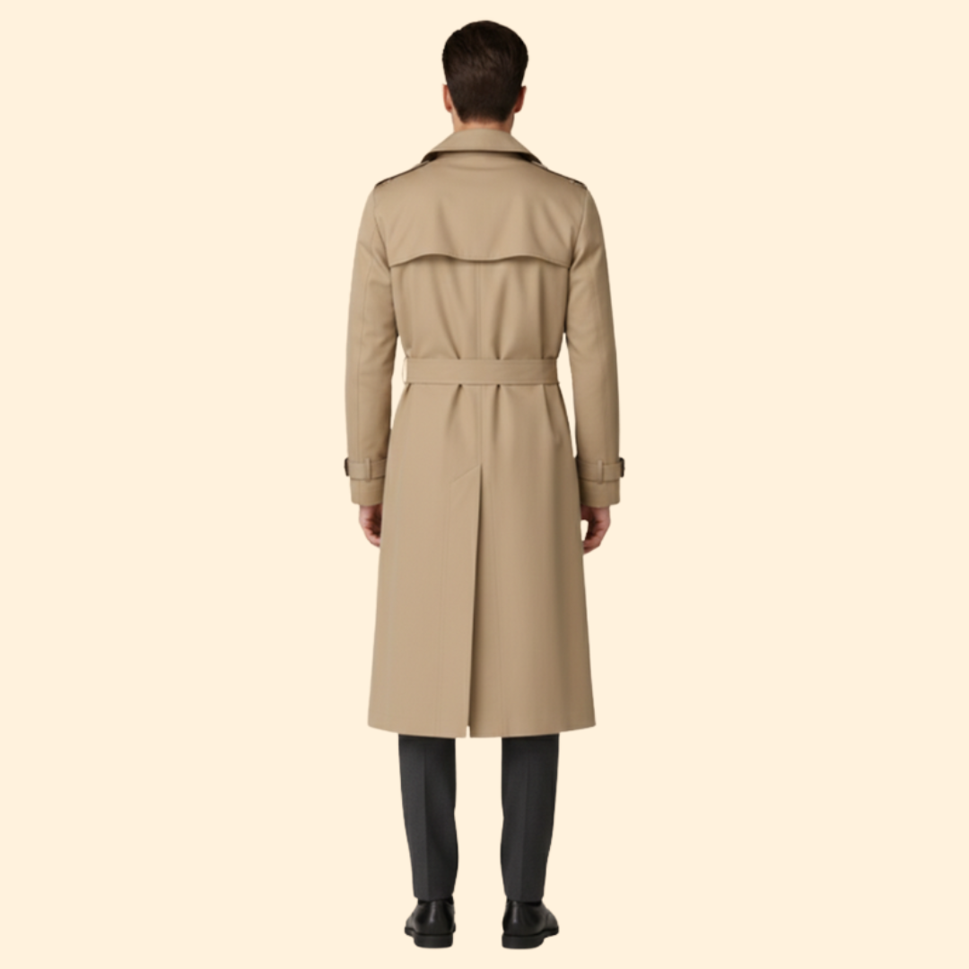 Men's Classic Trench Coat with Belt – Office & Casual