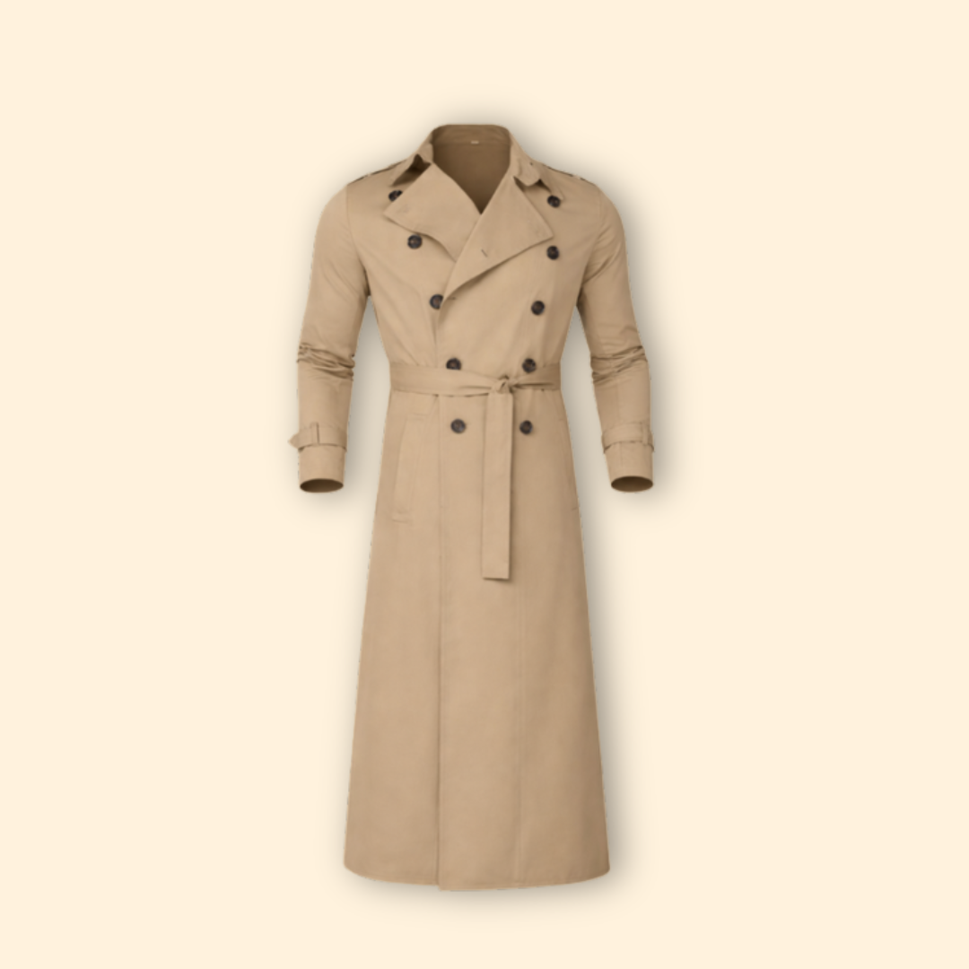 Men's Classic Trench Coat with Belt – Office & Casual