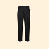 Men's High-Waisted Tailored Trousers with Buckle
