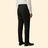 Men's High-Waisted Tailored Trousers with Buckle