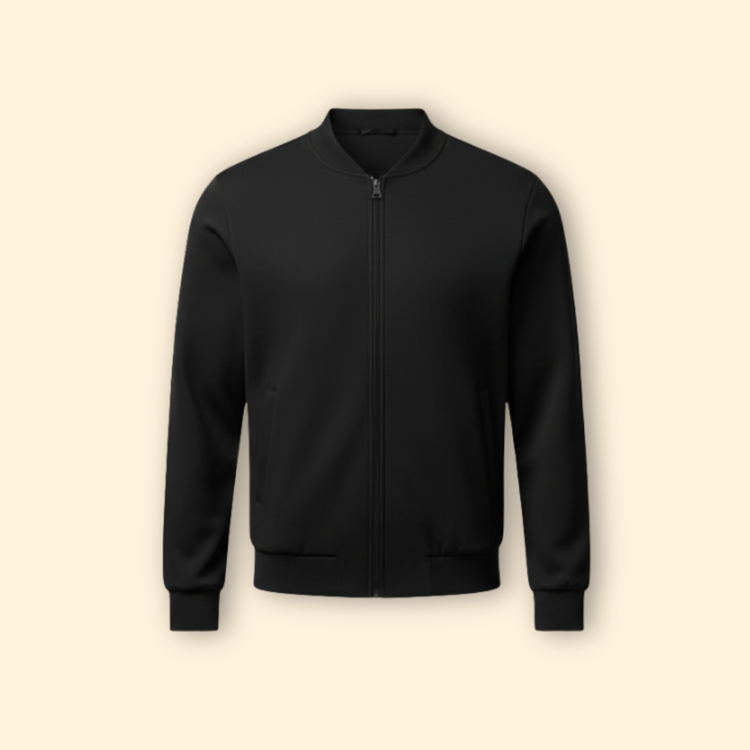 Men's High Collar Full-Zip Sport Bomber Jacket