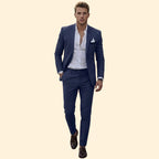 Men's Tailored Fit Two-Piece Suit – Dark Blue