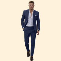 Men's Tailored Fit Two-Piece Suit – Dark Blue