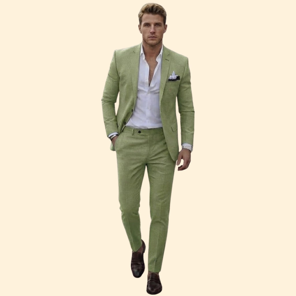Men's Tailored Fit Two-Piece Suit – Light Green
