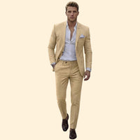 Men's Tailored Fit Two-Piece Suit – Yellow