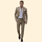 Men's Tailored Fit Two-Piece Suit – Khaki