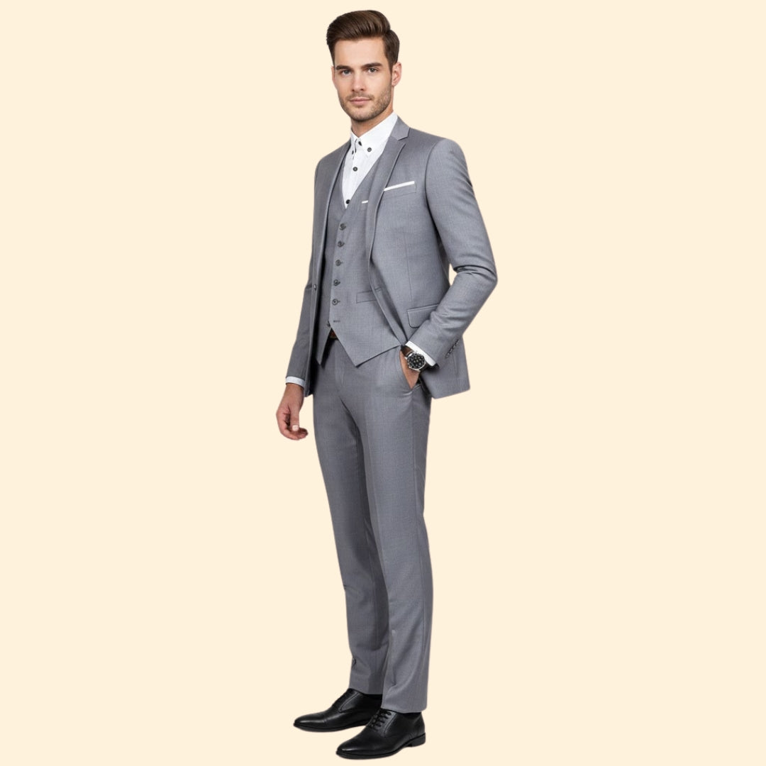 Men's Classic Three-Piece Suit – Lightweight