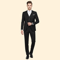 Men's Classic Three-Piece Suit – Lightweight – Black