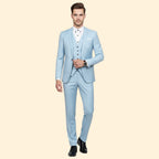 Men's Classic Three-Piece Suit – Lightweight – Sky Blue