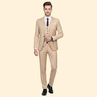Men's Classic Three-Piece Suit – Lightweight – Khaki