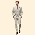 Men's Three-Piece Suit – Slim Trousers & Waistcoat – Beige