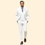 Men's Three-Piece Suit – Slim Trousers & Waistcoat – White
