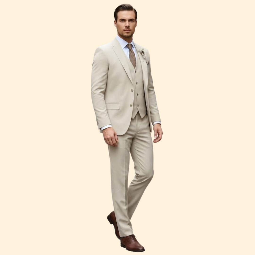 Men's Three-Piece Suit – Slim Trousers & Waistcoat