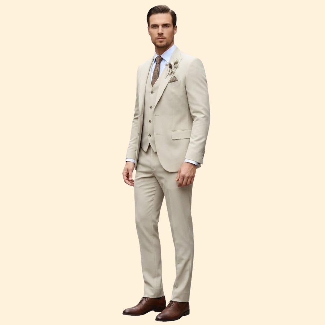 Men's Three-Piece Suit – Slim Trousers & Waistcoat