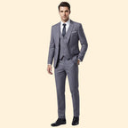 Men's Three-Piece Suit Set – Office & Formal – Grey