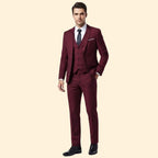 Men's Three-Piece Suit Set – Office & Formal – Red