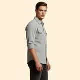 Men's Utility Button-Up Shirt with Chest Pockets