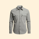 Men's Utility Button-Up Shirt with Chest Pockets