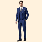 Men's Three-Piece Suit Set – Office & Formal – Blue