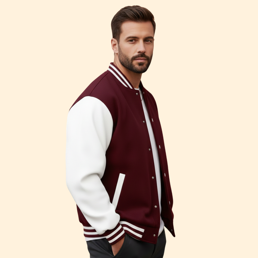 Men's Varsity Bomber Jacket – Contrast Trim