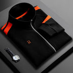 Men's Athletic Track Set - Lightweight Fabric - Casual Sportswear - Black/Gray