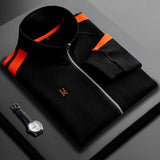 Men's Athletic Track Set - Lightweight Fabric - Casual Sportswear - Black/Gray