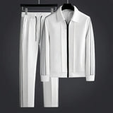 Men's Athletic Tracksuit Set - Comfortable Polyester Fabric for Sports & Leisure