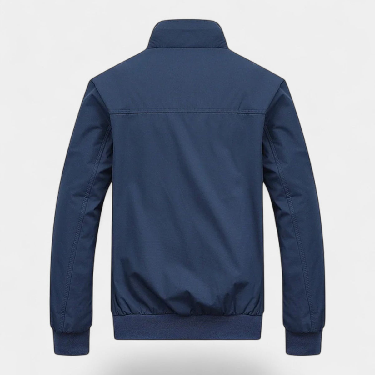 Men's Bomber Jacket with Checked Lining and Ribbed Trims for Casual Wear