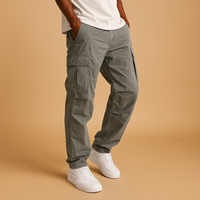 Men's Cargo Trousers - Regular Fit, Functional Design, Multiple Pockets for Outdoor and Casual Wear