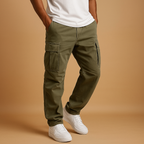 Men's Cargo Trousers - Regular Fit, Functional Design, Multiple Pockets for Outdoor and Casual Wear